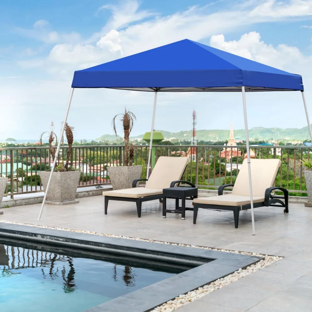 

Навесная палатка, выдвижная палатка 10 х10 футов, уличная палатка с косыми ножками и сумкой для переноски, искусственное укрытие для внутреннего дворика, сада и пляжа