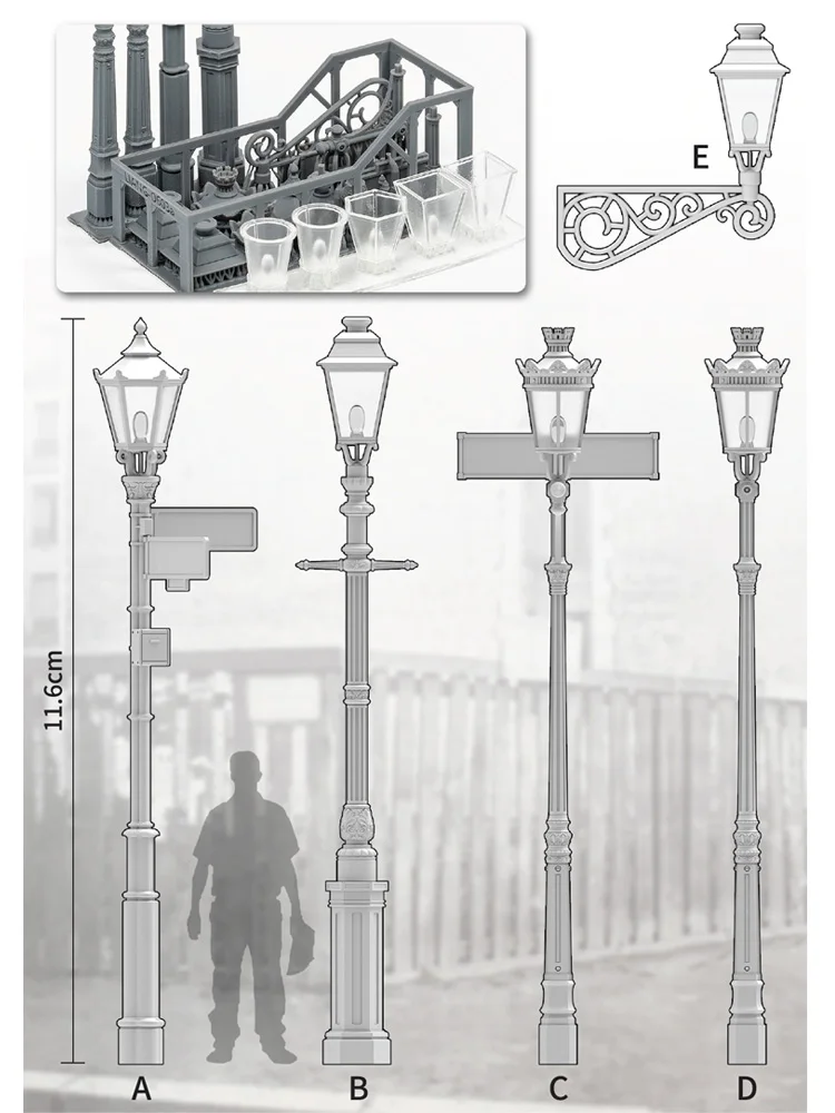 LIANG-0603 model scene accessories street lamp wall lamp 1/35 4