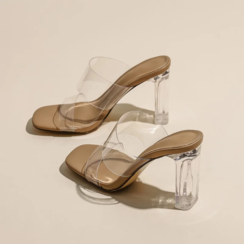 

Сандалии женские на толстом прозрачном каблуке, Босоножки с открытым носком, Повседневная модная обувь, лето 2024