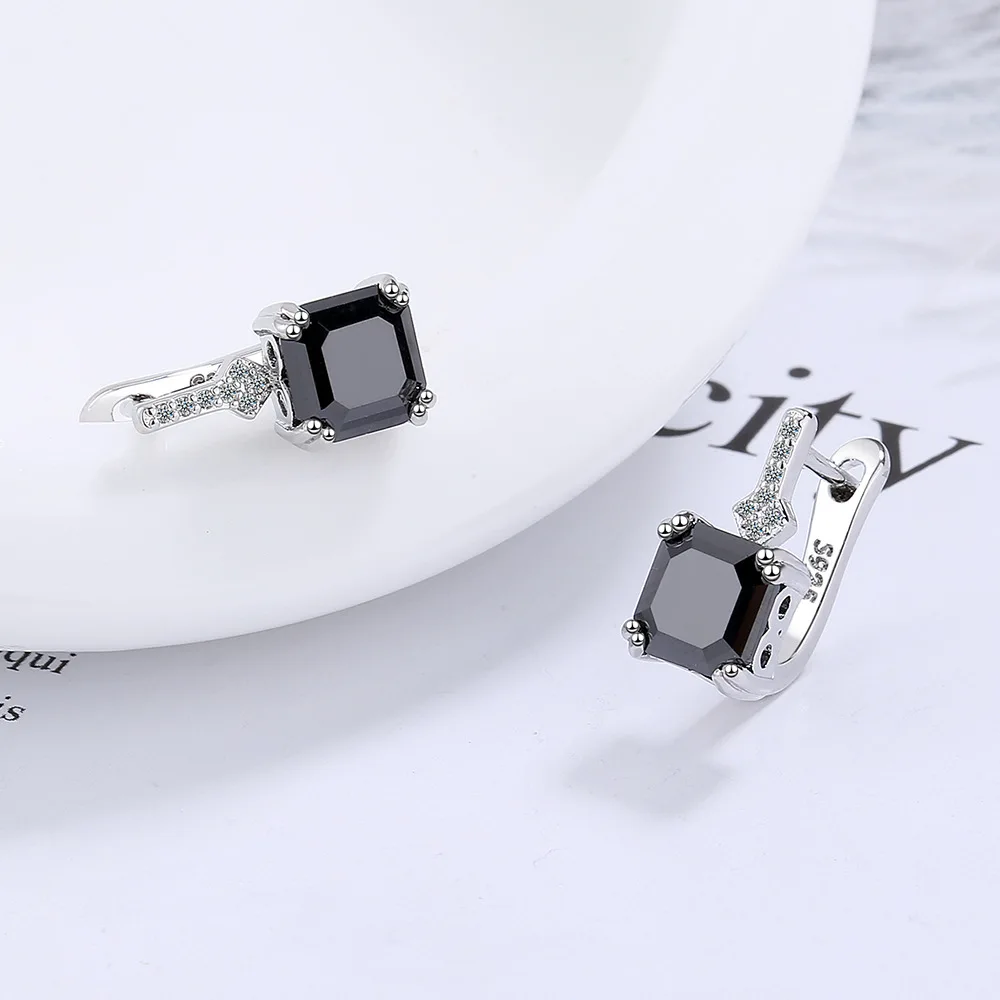 Elegant Tibetan silver cubic zirconia earrings for women, stylish stud design perfect for everyday wear and special occasions
