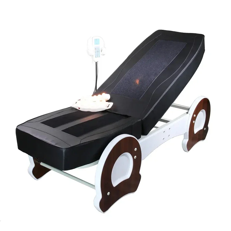 Electric Massage Bed Automatic Air Acupressure Infrared Jade Roller Massage table Full Body