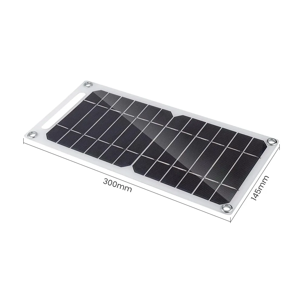 Fast Charging Solar Panel Hiking Camping USB 5V Waterproof Portable 4