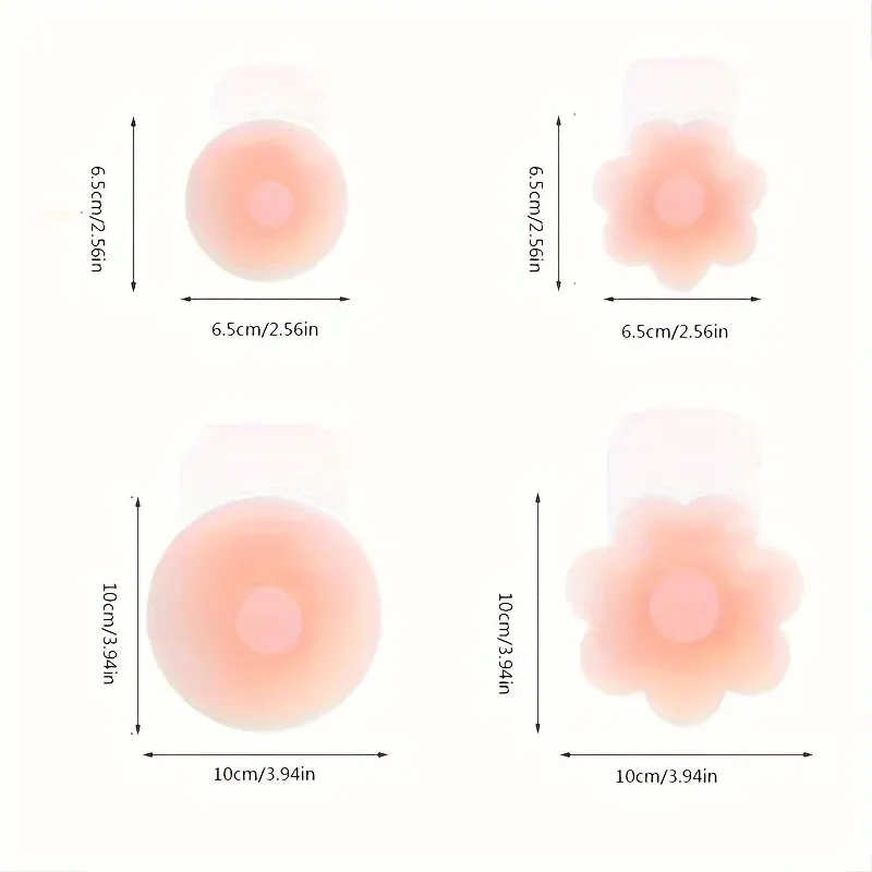 1Pairs Silicone Nipple Cover Lift Up Bra Sticker Adhesive Invisible Bras Chest Patch for Women Reusable Chest Breast Petals Pads 6