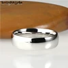 White Gold Color Tungsten Carbide Ring Simple Wedding Band Men Women Engagement Anniversary Gift Dome Polished Comfort Fit 4