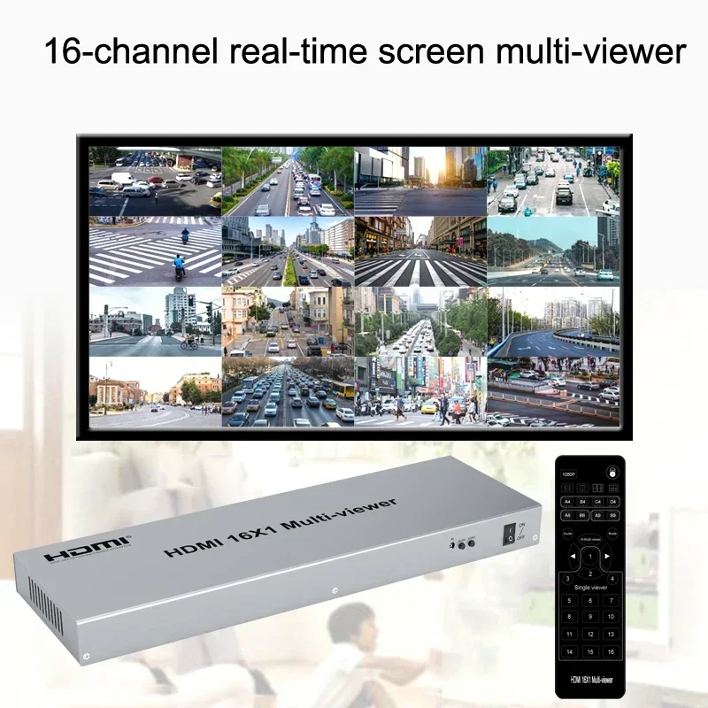 16x1 멀티뷰어 1080p HDMI 쿼드 스크린 멀티뷰어 분배기 16 입력 1 출력 심리스 스위치 4/8/16 웨이 TV 디스플레이 스크린 디바이더