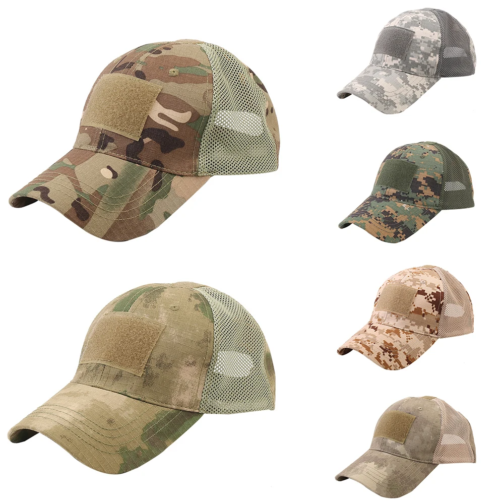 

Camouflage Military Cap Baseball Caps Army Hunting Cap Adult Mesh Tactical Army Hat Simple Fashion Outdoor Sport Women Men Cap