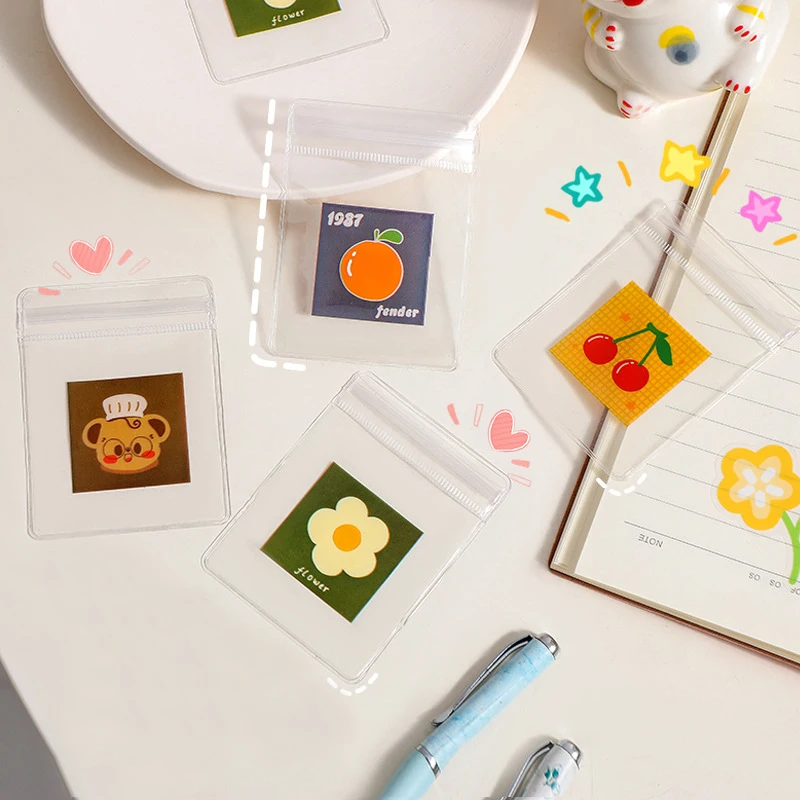 

50pcs 6x8cm Korea Ins Transparent Jewelry Bag Cute Earrings Bag Small Necklace Earrings Sealed Anti-oxidation Jewelry Bag