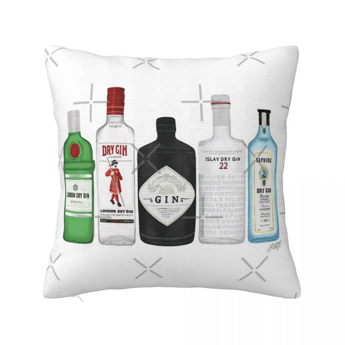 

Gin Bottles Illustration Decoration Travel Pillow Cushions For Living Room Pillow Case Pillow Cover
