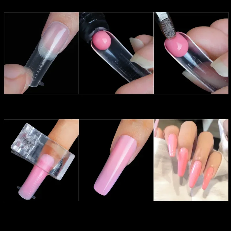 60pcs Tips Forms for Extension Nail Quick Building Mold Acrylic Gel Polish Upper Forms Clamps for Nails Manicure Tools fake nail forms false nail forms nail tips false nail tips