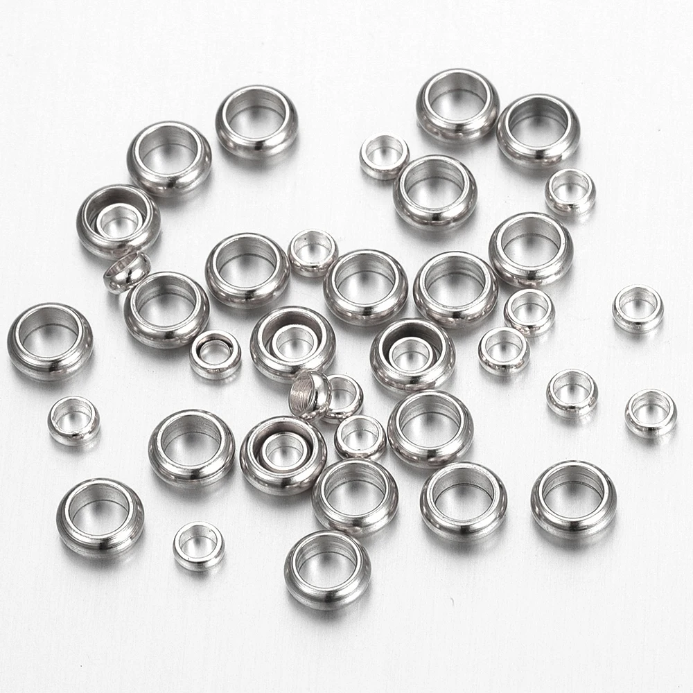 50 stücke Gold Farbe Edelstahl Runde Stopper Spacer Perlen Crimp End Perlen für DIY Halskette Schmuck Machen Liefert Großhandel – Detail 4