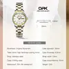 OPK 8103 Elegant Women's Watch Luxury Brand Stainless Steel Waterproof Watch Double Calendar Diamond Business Women Quartz Watch 6