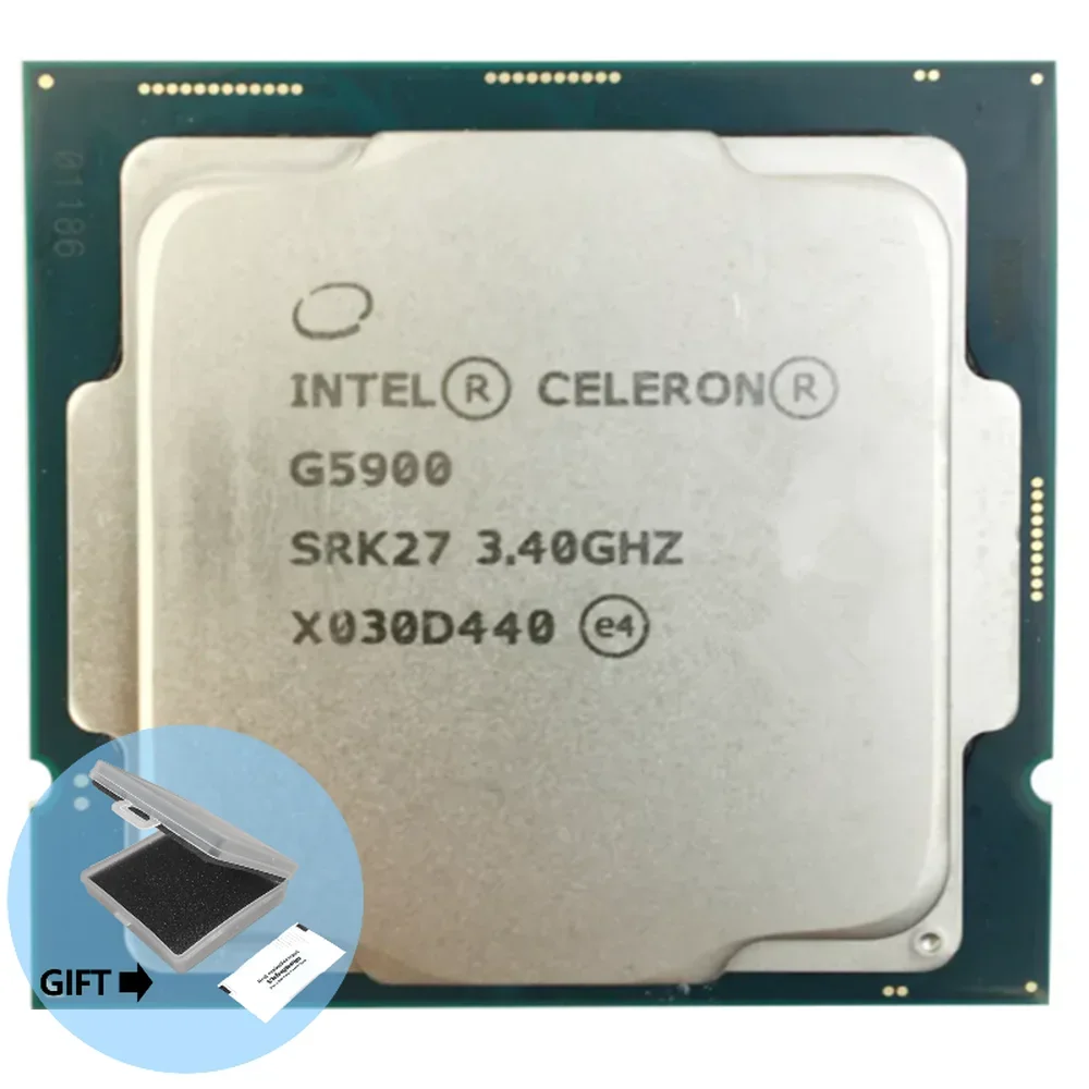 

Двухъядерный процессор Intel Celeron G5900, 3,4 ГГц, двухпоточный процессор, 2 Мб, 58 Вт, LGA 1200