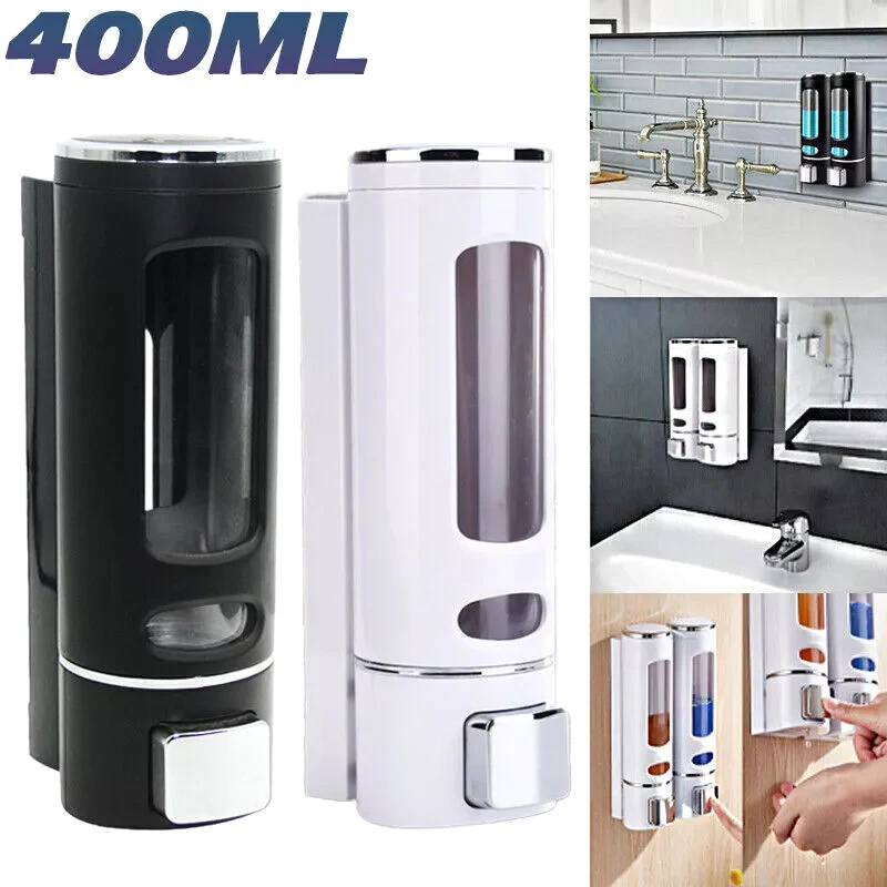 400ml Shower Soap Dispenser Wall Mounted Shampoo And Conditioner Dispenser Adhesive Handwashing Fluid Dispenser 3