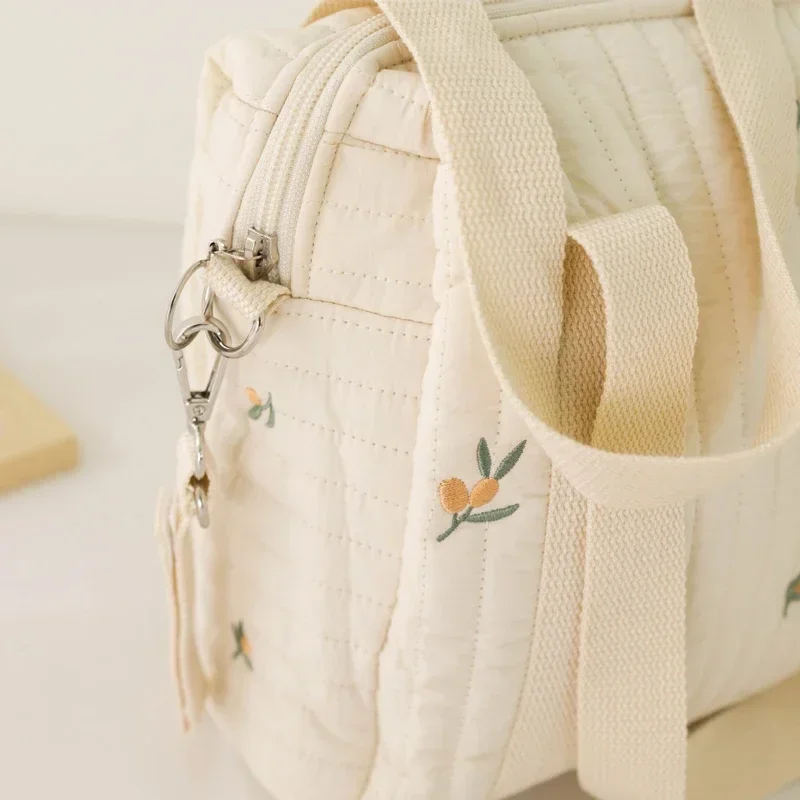 Cute Bear Baby Stroller Nappy Bag Korea Embroidery Flower Mommy Bag Soft Maternity Shoulder Pack Portable Baby Diaper Organizer maternity bag diaper bag shoulder bag