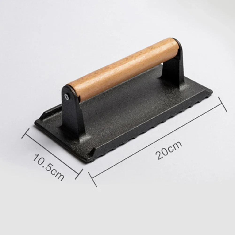 Universal Rectangular Meat Press Heavy-Duty Steak Burger Press With Handle BBQ Cooking Tool High Temperature Resistance