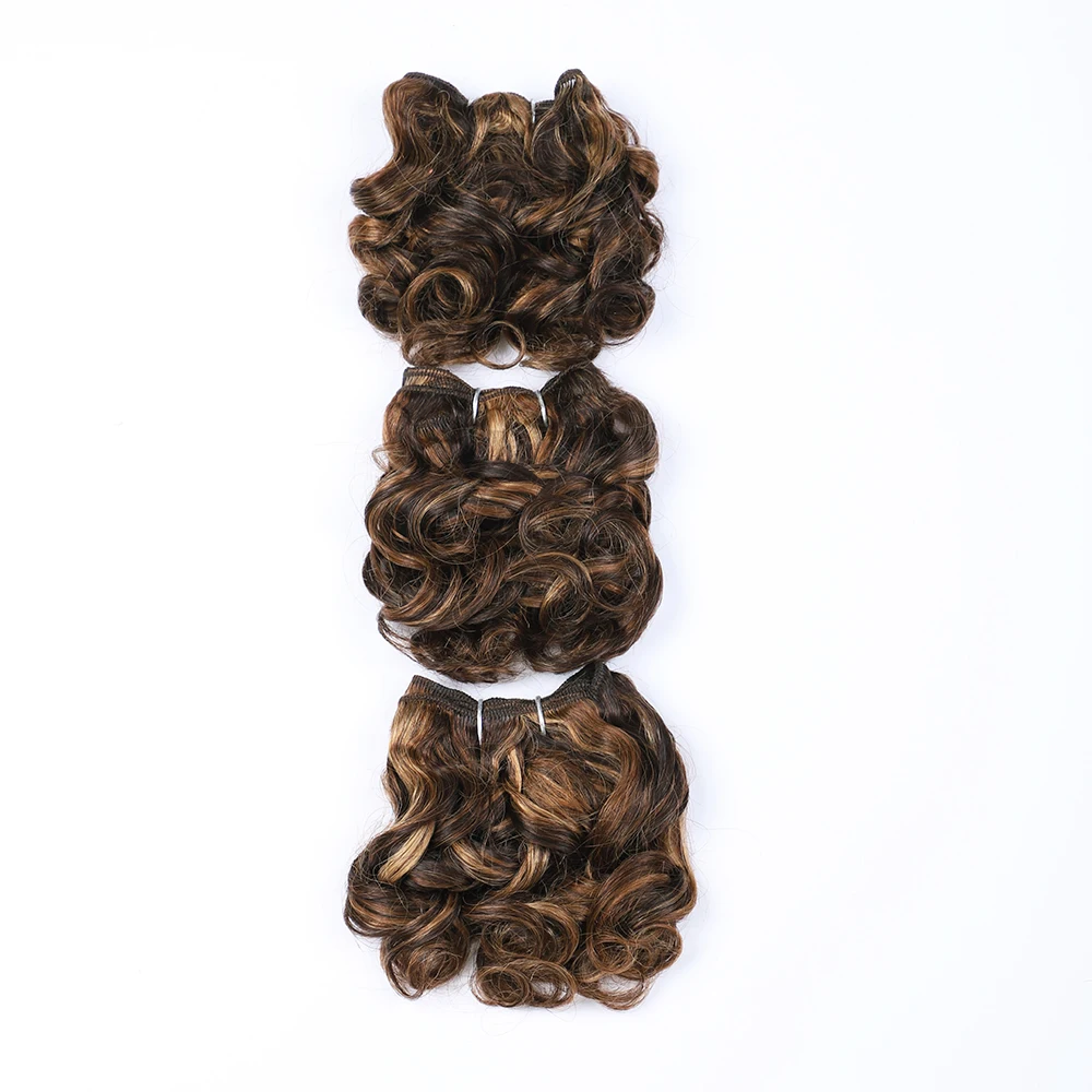 Sleek Brazilian Jerry Curly Human Hair Bundles Romance Curl P4/27/30 Highlight Human Hair Weave Bundles Remy Extension