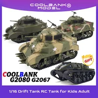 COOLBANK RC Tank 1/16 Scale 2.4ghz U.S. M5A1 Stuart Light Tank Model, Remote Control Tanks with Sound and Light  for Boys Adults 1