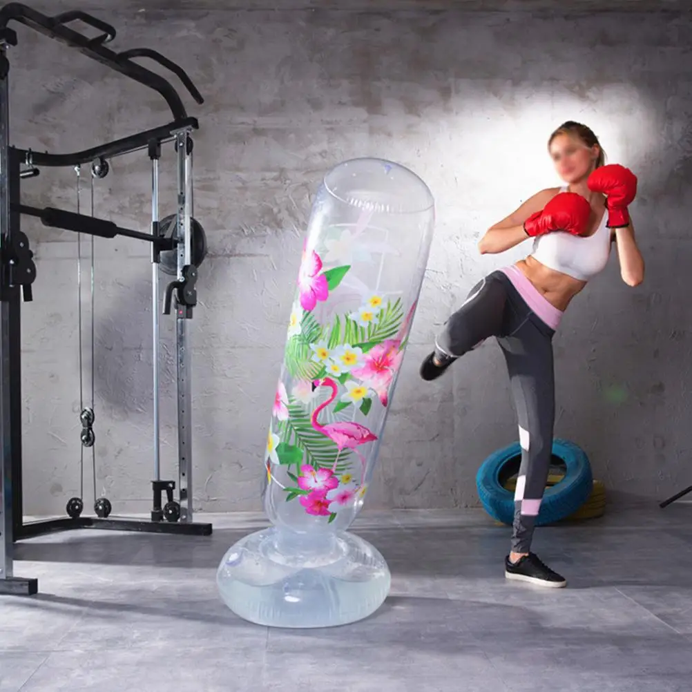 160cm Inflatable Sandbag Vertical Boxing Column Decompression Tumbler Fitness Tool for Home Kids Adults