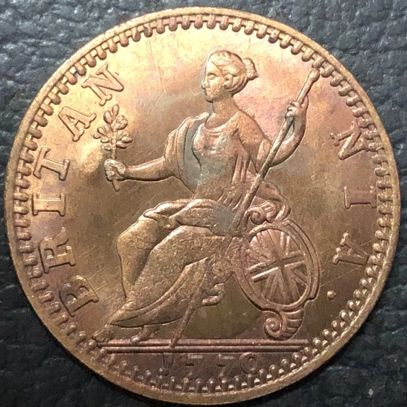 Фото 1770 Великобритания половина Пенни-Джордж III медная монета №2