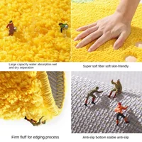 Cute Lemon Absorbent Kids Small Bath Mat Yellow Cartoon Fruit Bathroom Rug No Slip Floor Mat 19x24Inches for Home Decor 2