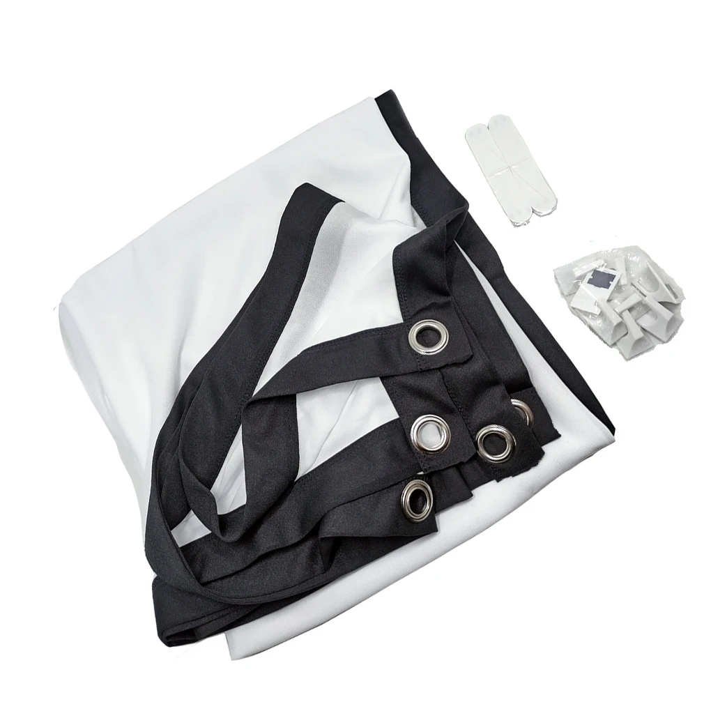 

Занавеска для проектора из светоотражающей ткани, HD 16:9, экран для проектора с защитой от внешнего света, складной металлический крючок для кинотеатра 100