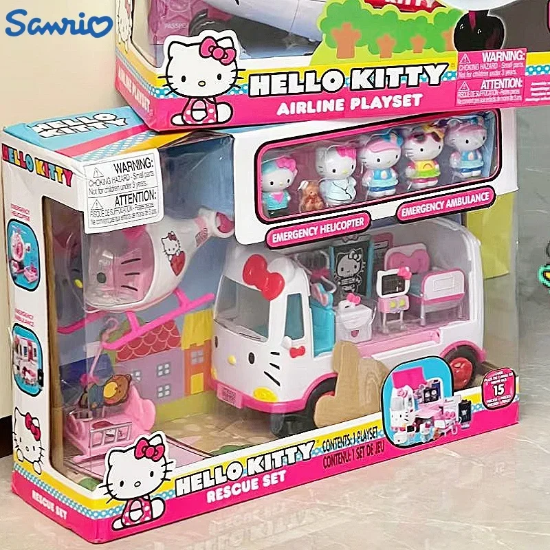 

Sanrio Hello Kitty Pretend Play Ambulance Toys Simulation Rescue Plane Role Play Educational Play House Toy Gift