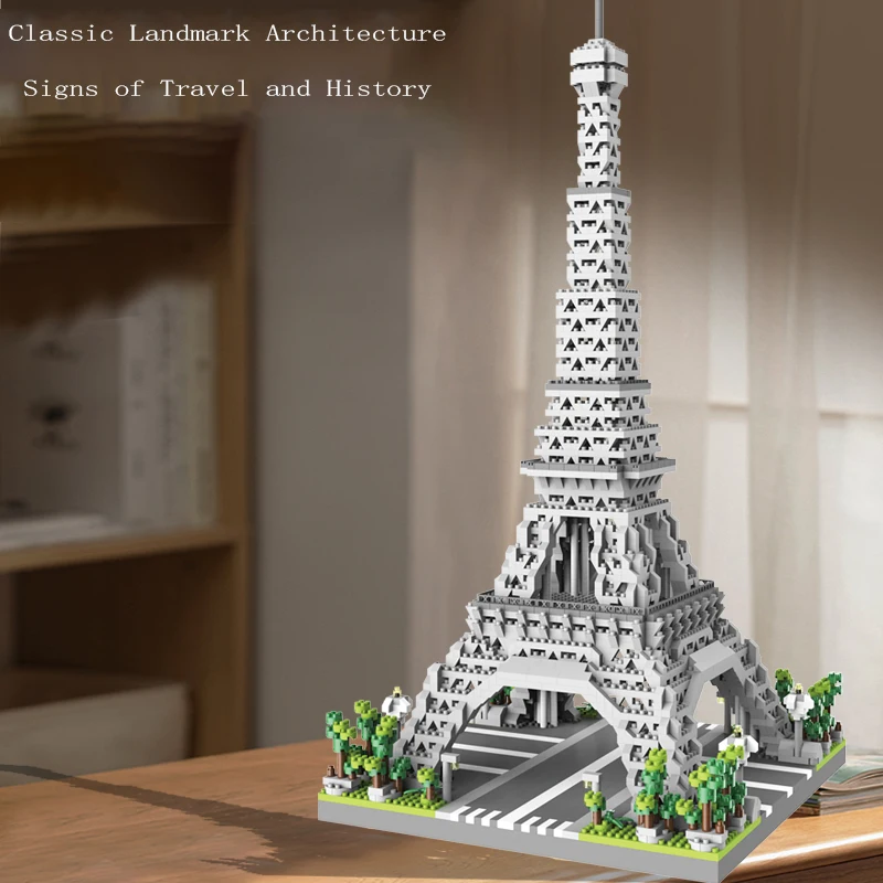 Paris Eiffel Tower Building Blocks Micro Particle Assembly Building Blocks Decorative Desktop Ornament Toy