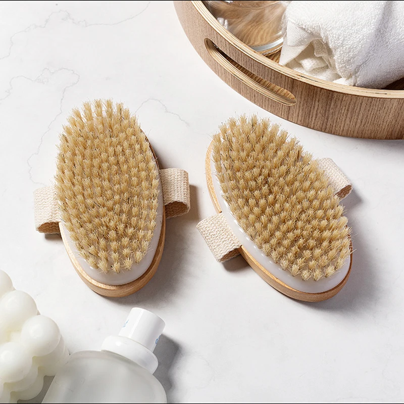 Natural  Bristle Brush Soft Wet Dry Skin Body SPA Brush Bath Massager Home 4
