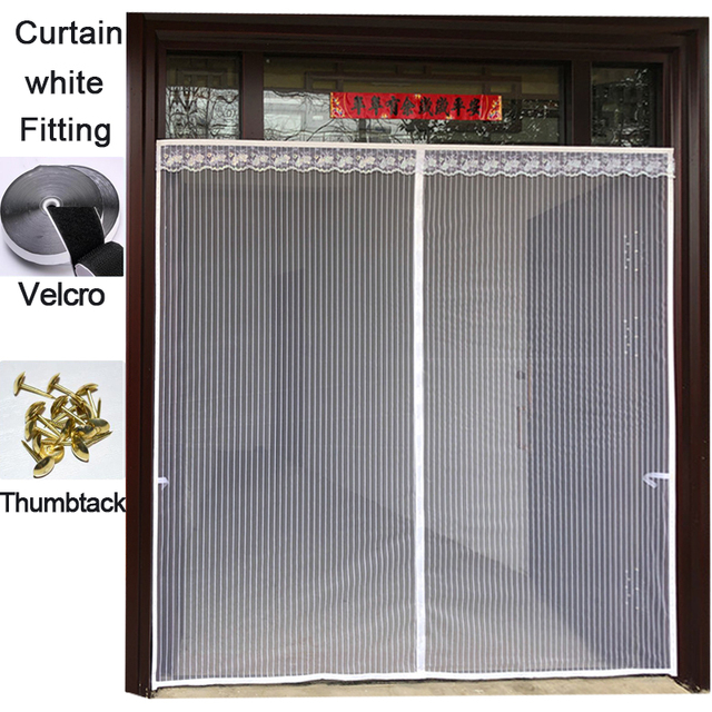 Set Summer Anti Mosquito Insect Fly Bug Curtains Net Automatic Closing Door Screen Kitchen Curtains ployester fiber Curtains