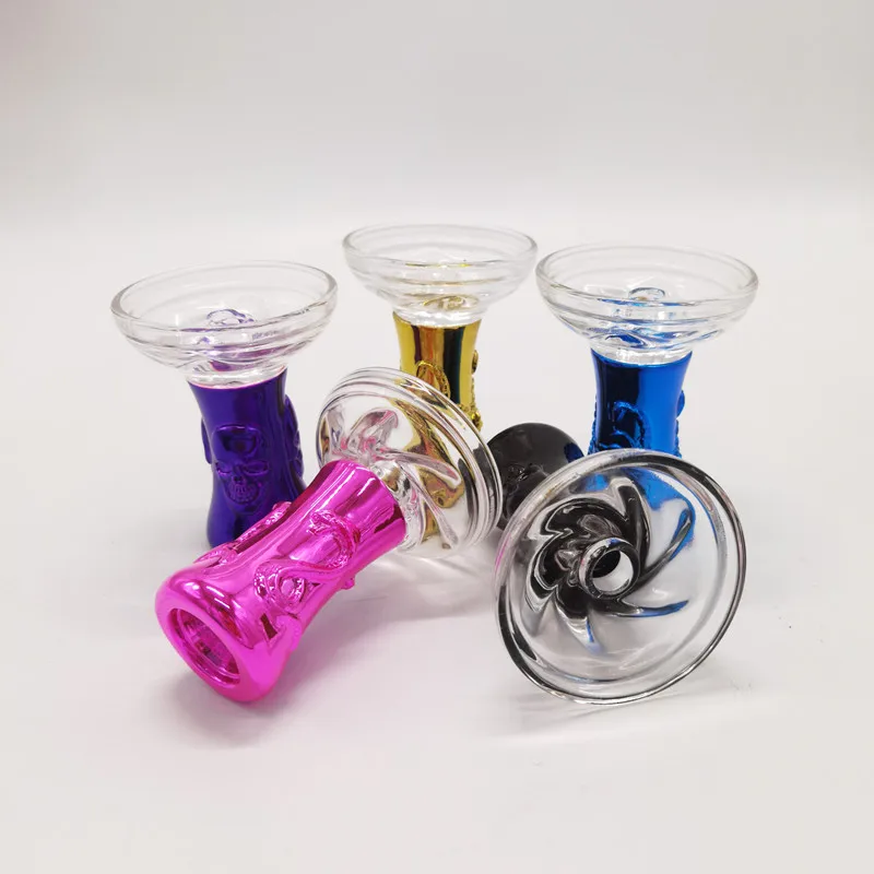 Hookah Bowl Accessories Glass Resin Smoke Bowl Electroplating Twocolor