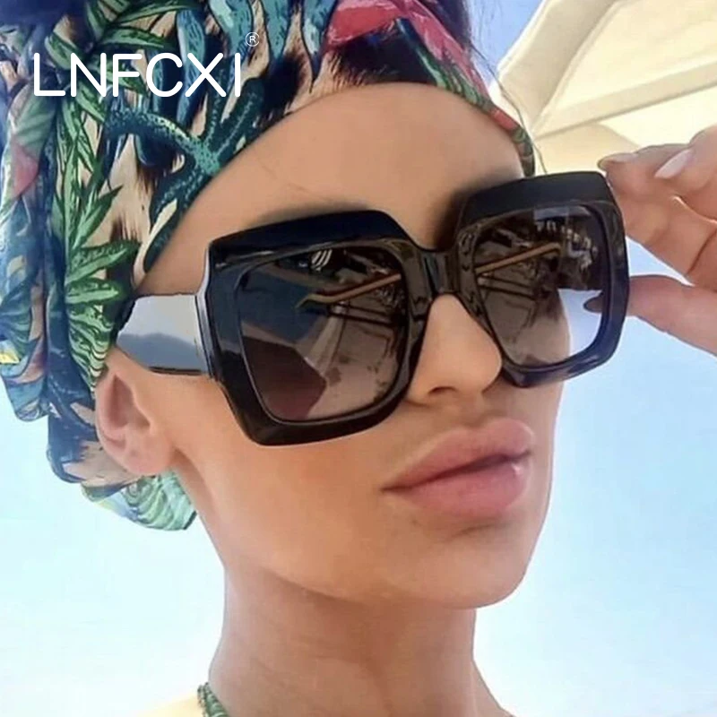 

LNFCXI Oversized Square Sunglasses Women Fashion Shades UV400 Men Luxury Brand Designer Male Female Sun Glasses