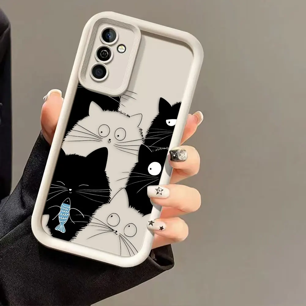 Adorable Black Cat Design Phone Case - Stylish Protective Cover