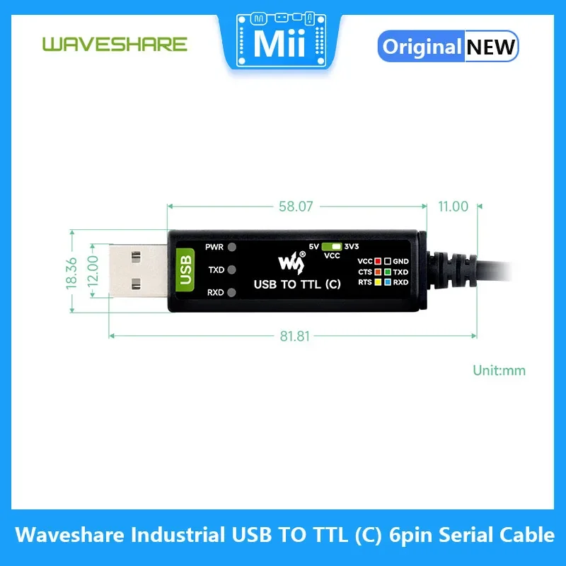 Waveshare  USB to TTL (C) 6   ̺,  FT232RNL Ĩ,  ȣ ȸ,  ý 