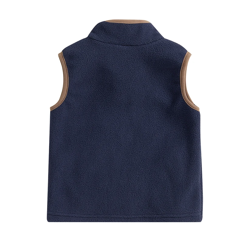 FOCUSNORM 0-4Y Kleinkind Kinder Jungen Herbst Weste Mantel Ärmellos Stehkragen Reißverschluss Traktor Stickerei Fleece Weste Jacke – Detail 10