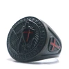 316L Stainless Steel Saint Paul Ephesians "Put On The Whole Armor Of God" Cross Knight Black Ring 3