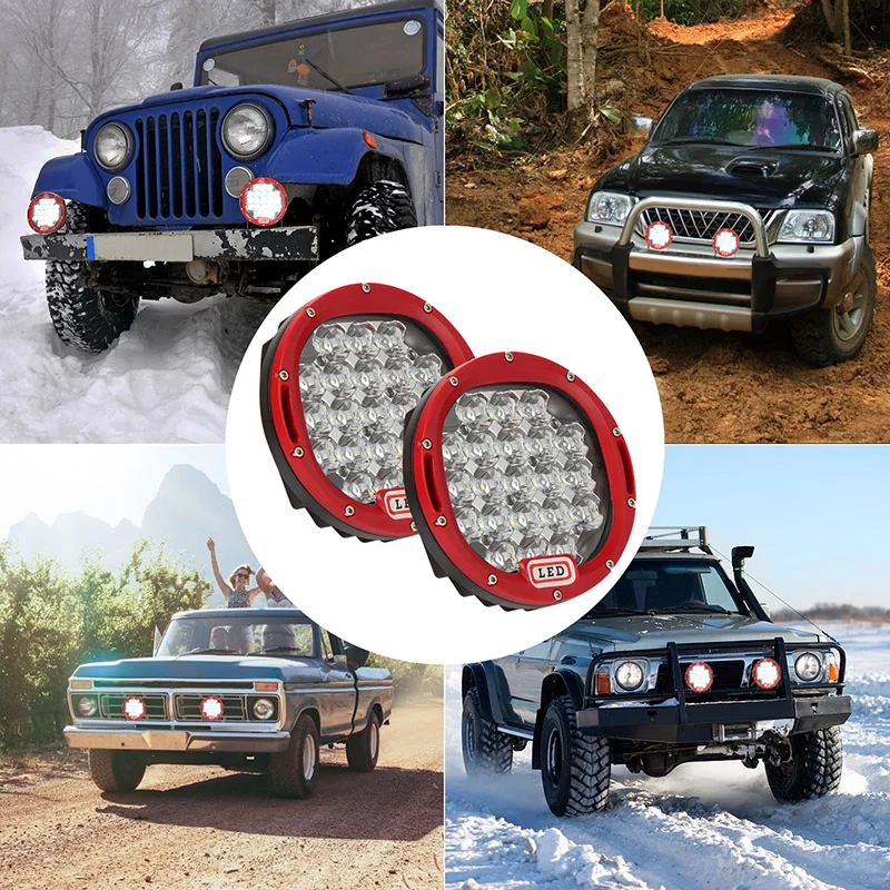 Phare Led longue portée de 4/7 pouces pour voiture, Spot de Mile, accessoires 4x4, barre lumineuse tout-terrain pour moto 12V 24V ATV SUV  34