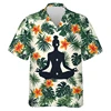 Fashion Sport Do Yoga 3D Printed Shirts For Men Clothes Meditation Beach Shirt Harajuku Hawaiian Lapel Blouse Kids Short Sleeve 5