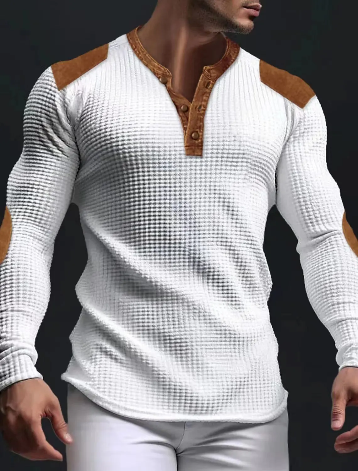 Camisa Básica De Lino Con Cuello En V Para Hombre, Camisa De Manga