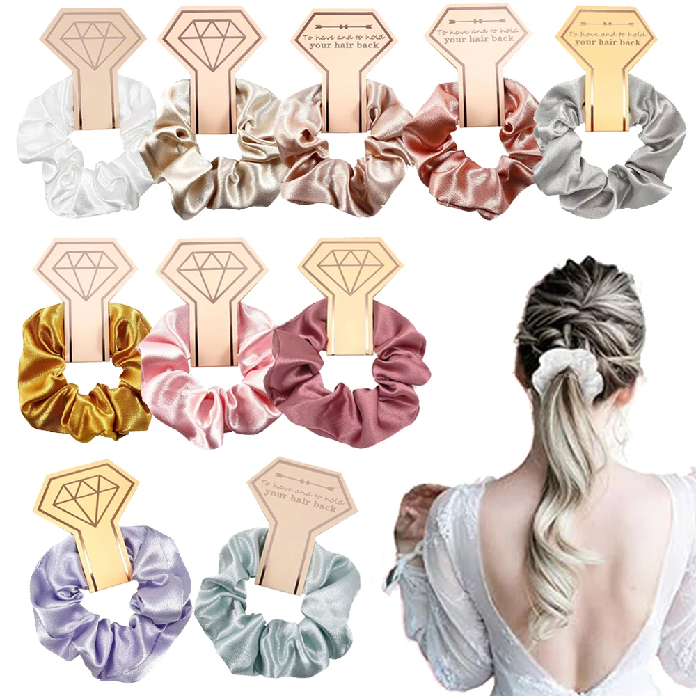 6 pezzi elastici per capelli da damigella d'onore scrunchies addio al nubilato addio al nubilato decorazione bomboniera da sposa regalo damigella d'onore in raso souvenir per ospi di nozze  15