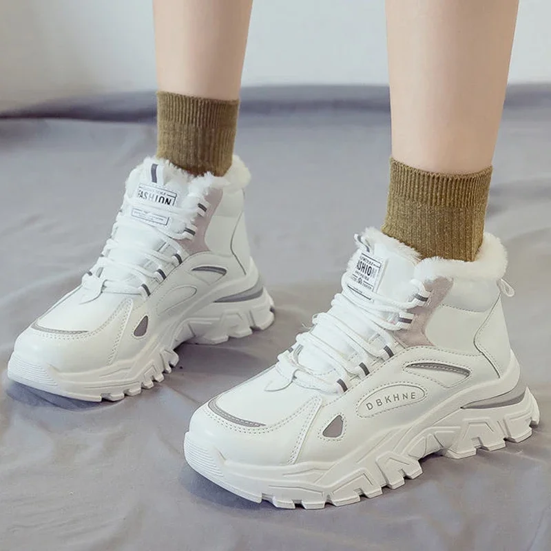 

Winter Boots Women Warm Shoes Woman Casual Sneakers Lace Up Fashion Platform Snow Boots Female Outdoor Shoes Ladies