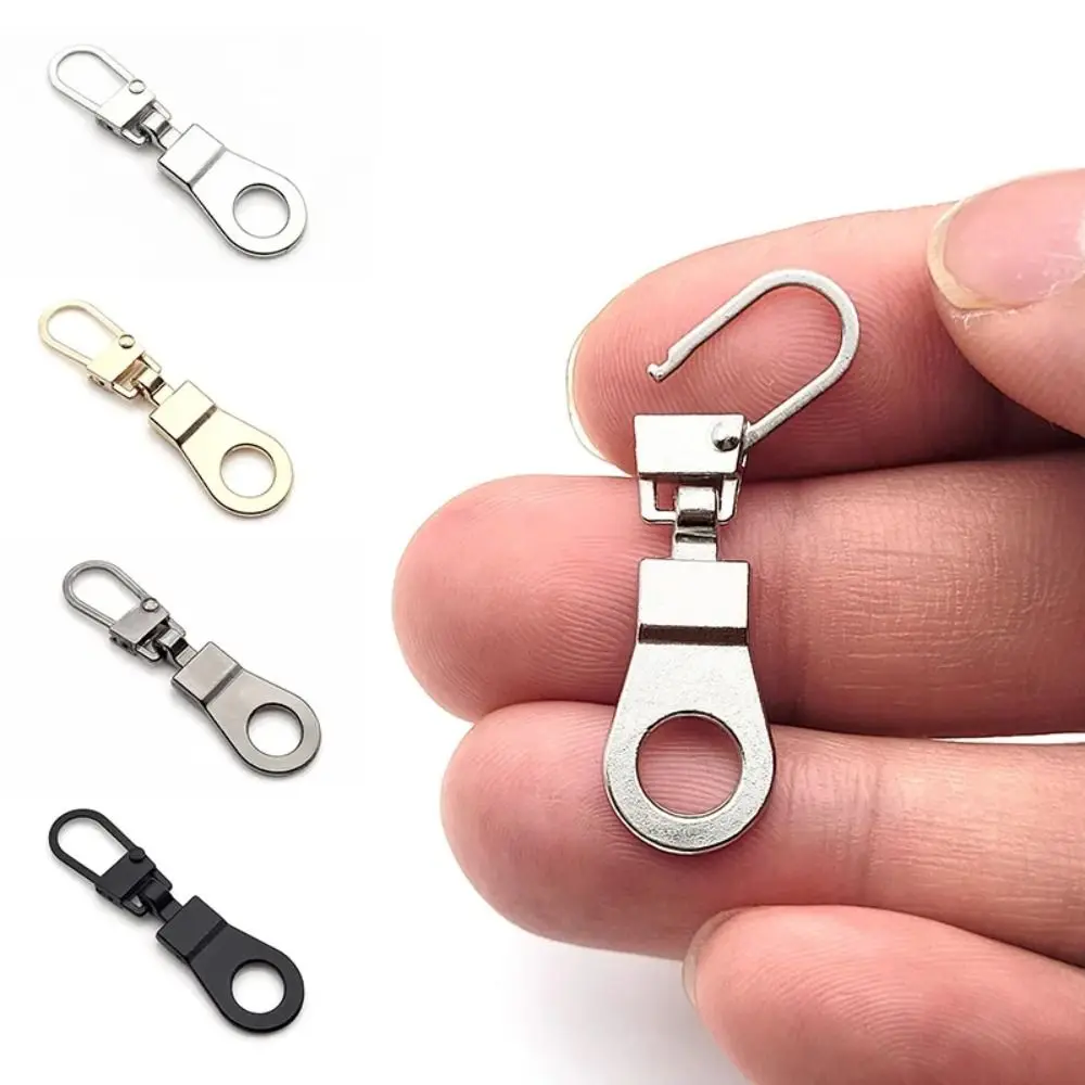 Zipper Repair Kit Zipper Pullers Zipper Sliders Zipper Heads 5PCS Replacement Metal Zip Detachable Zipper Sliders Head Zipper Head Backpacks Purses Repair DIY Sewing Replacement Tab