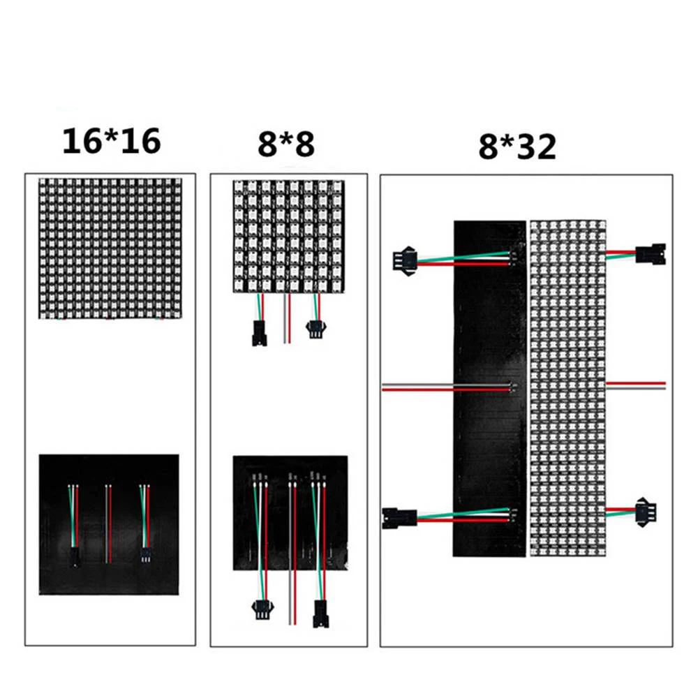 WS2812B RGB ÷ ȼ Led  г, 8x 8/16x1 6/8x32 Ʈ ũ, WS2811 WS2812 IC,  ٷ  ִ DC5V