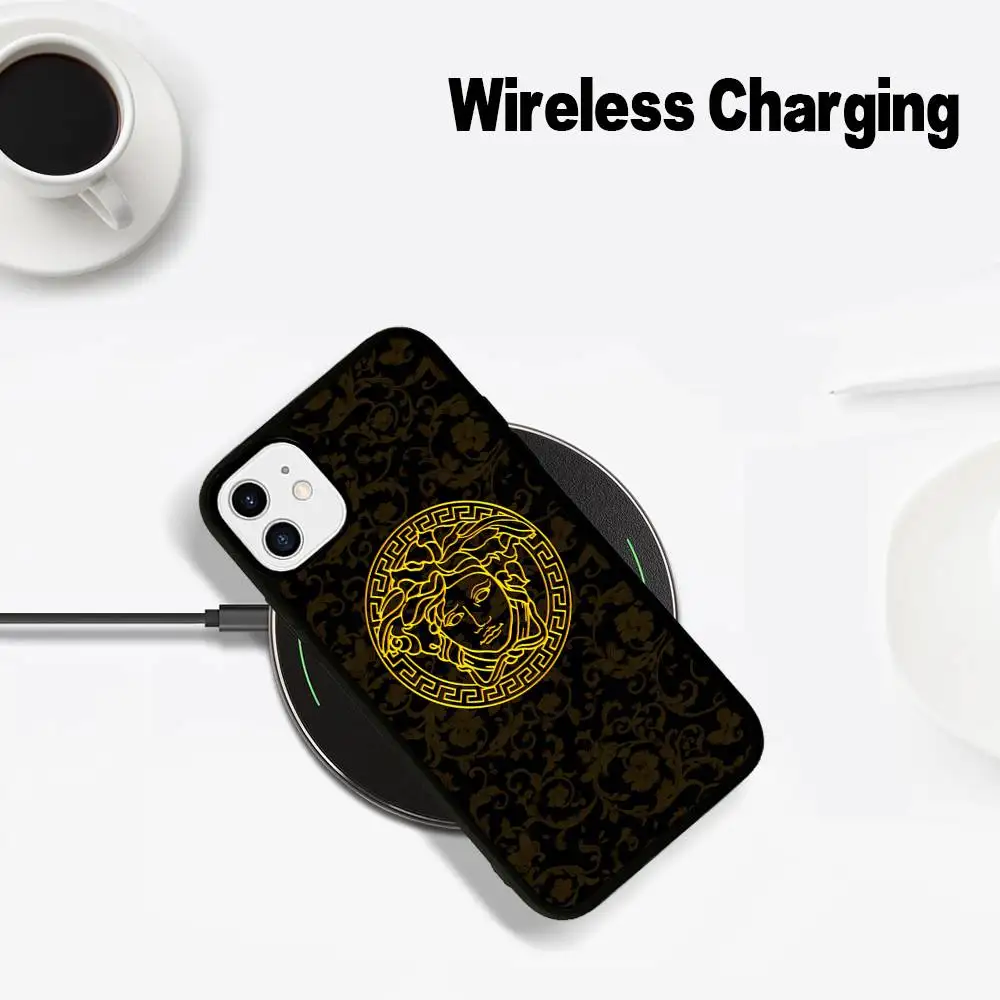 Luxury V-Versace Designer Phone Case with MagSafe Compatibility