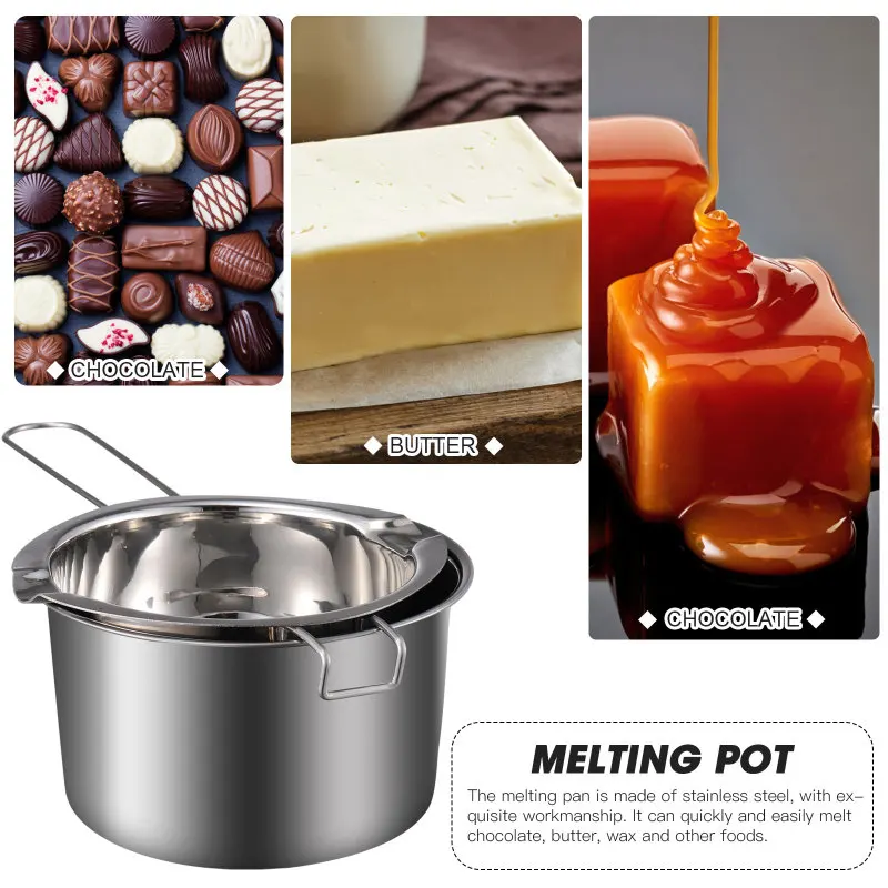 Description Picture 5 of itemPot Melting Boiler Double Chocolate Wax Candy Making Pan Stainless Steel Cheese Butter Soap Pouring Warmer Melt Bowl Fondue