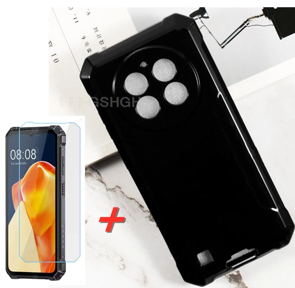 BUNALFaa Cover per Oukitel WP28 E (6.52) + (2 pezzi) Vetro Temperato, Custodia per Antiurto Antigraffio Protettiva Case Ultra Sottile Silicone Custodie + Pellicola - Nero