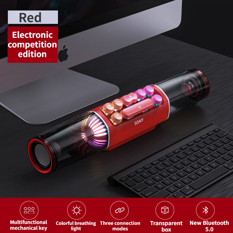 Bluetooth Speaker High-power RGB Gaming Speaker Wireless Bass Column Subwoofer 3D Surround Soundbar Computer Speaker 6