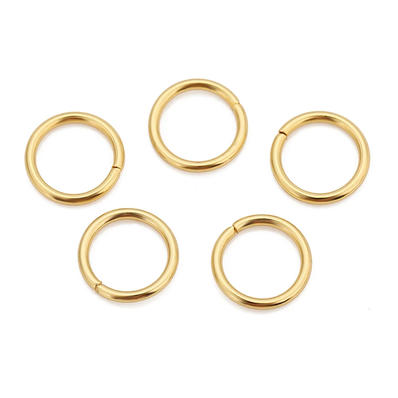 100pcs 고품질 18K 골드 도금 스테인레스 스틸 분할 반지 목걸이 팔찌 쥬얼리에 대 한 점프 반지 용품 찾기 만들기