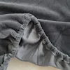Velvet Fabric Fitted Sheet Soft Comfortable Elastic Bedspread Mattress Cover Bed Protector Winter Warm Flannel Fitsheet 4