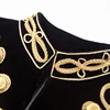 Mens Stylish Court Prince Black Velvet Gold Embroidery Blazer Suit Jacket Wedding Party Prom Suit Blazers Stage Singer Costumes 3