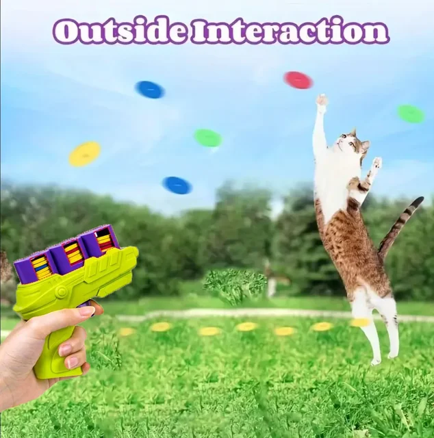 Funny Cat Toys Creative Turnip Gun Reusable Foam disc  Pet Hunting Interactive Toy Dog Cat Pet Supplies 6